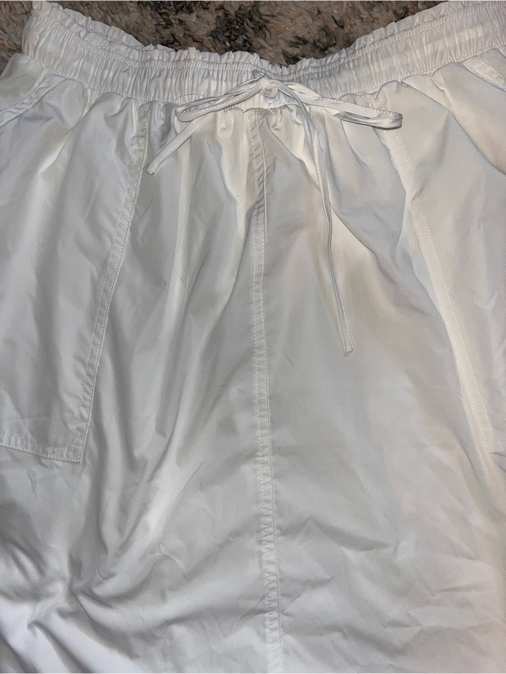 MELLODAY White A-Line Drawstring Waist Skirt with pockets - Picture 3 of 5
